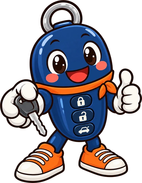 Kip giving a thumbs up and holding a car key