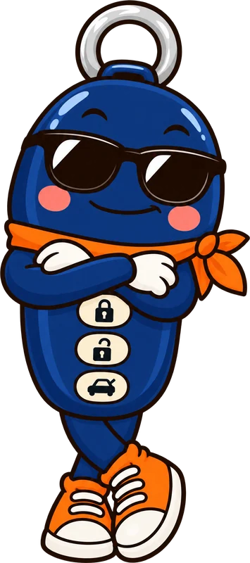 Kip the key fob in sunglasses with arms crossed